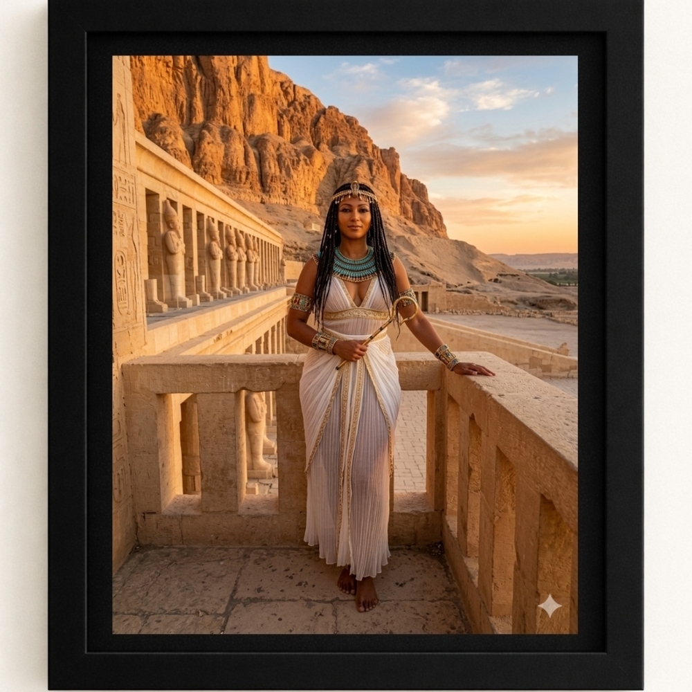 Egyptian Pharaoh Hatshepsut Portrait in A  Frame 8x10